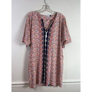 Cabana Life Cover Up Tunic Shift Dress Beach Floral Large Resort Wear Vacation